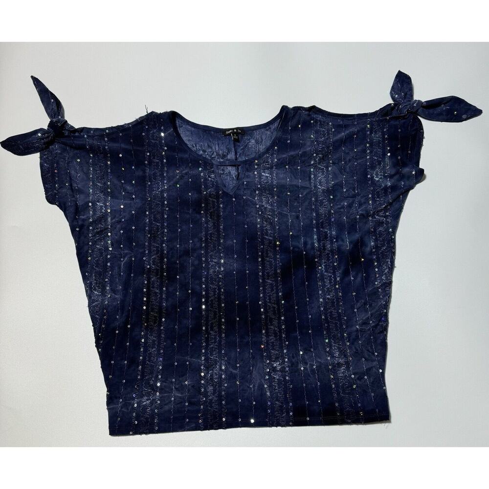 Y2k 2000s Sami & Jo Top Sz Small Sequins Ethereal Dark Fairy Grunge Whimsigoth